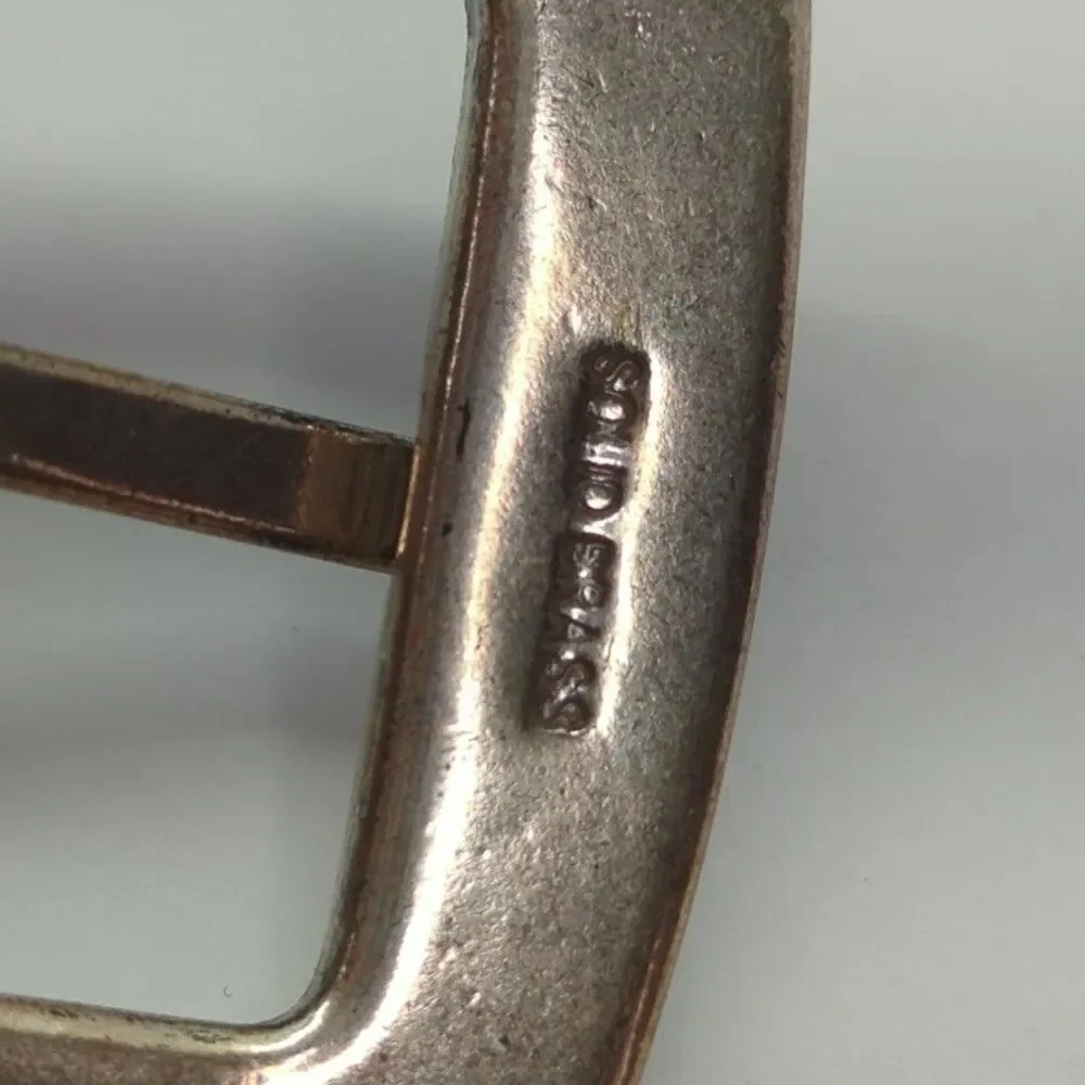 Men's‎ Italian Leather Brown Belt Silver Solid Brass Buckle 42